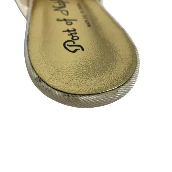 Port Of Naples Womens Ivory Slip-On Embroidered Mules Made In Italy Size 10B - Picture 9 of 9